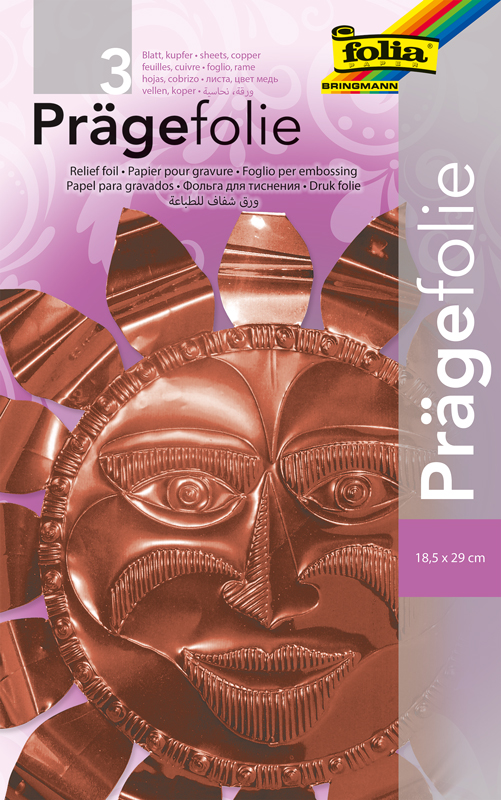 Alu-Prägefolie, 0,07mm / 3 Stk. — kupferfarben