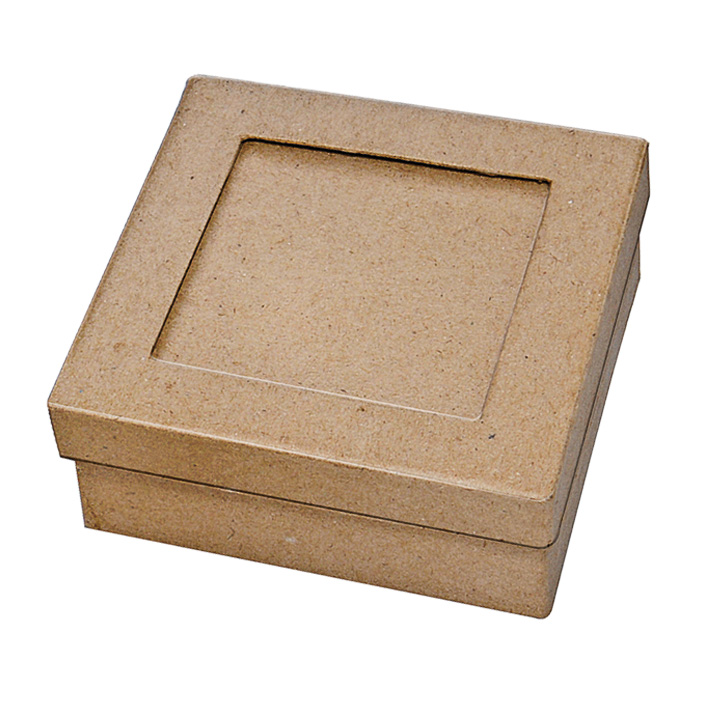Pappmache Passpartout Box — 9 x 9 x 4 cm