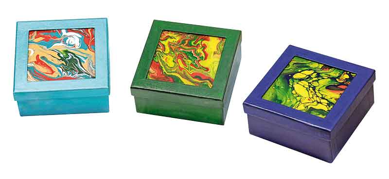 Pappmaché Passepartout Box — Quadrat 11 x 11 cm