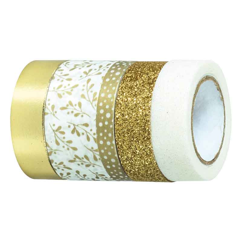 Deko - Tapes, 5 Rollen - gold