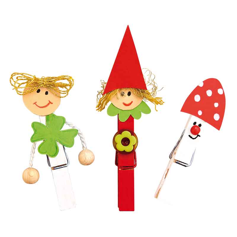 Holzklammern 7 cm, 50 Stk. — natur