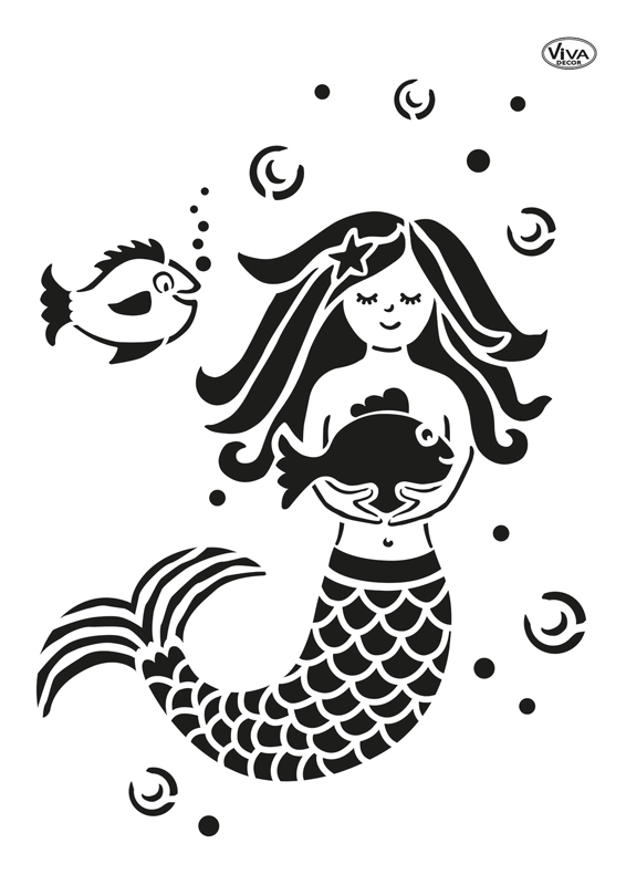 Schablone A 4 - Meerjungfrau
