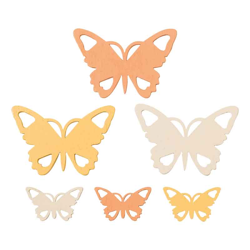 Holz - Streuteile, 54 Stk. - Schmetterling